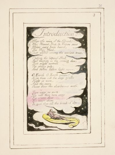 Introduction to Songs of Experience: plate 31 from Songs of Innocence and of Experience (copy R) c.1802-08 by William Blake